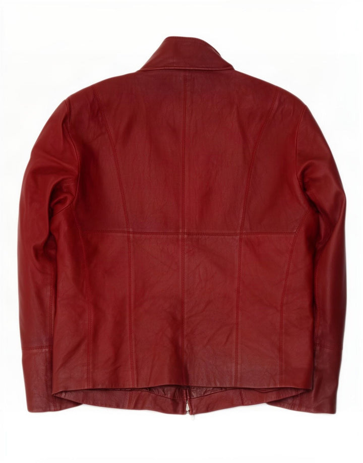 Винтажная женская кожаная куртка IT 44 Medium Burgundy