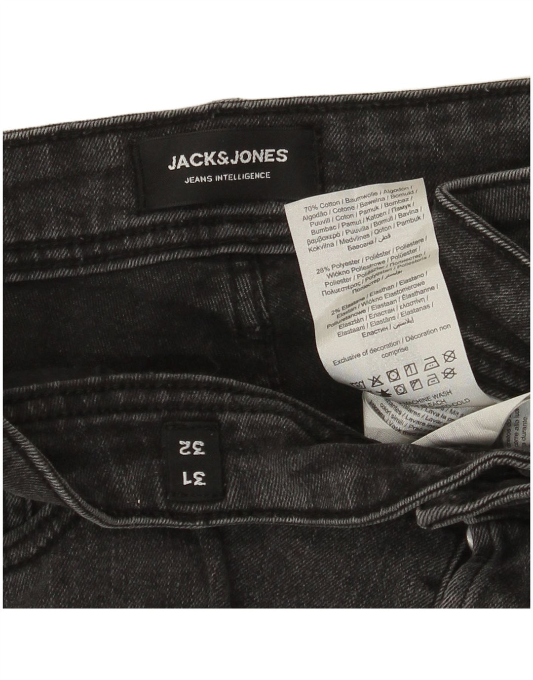 Мужские узкие джинсы Jack & Jones W31 L32, серый хлопок