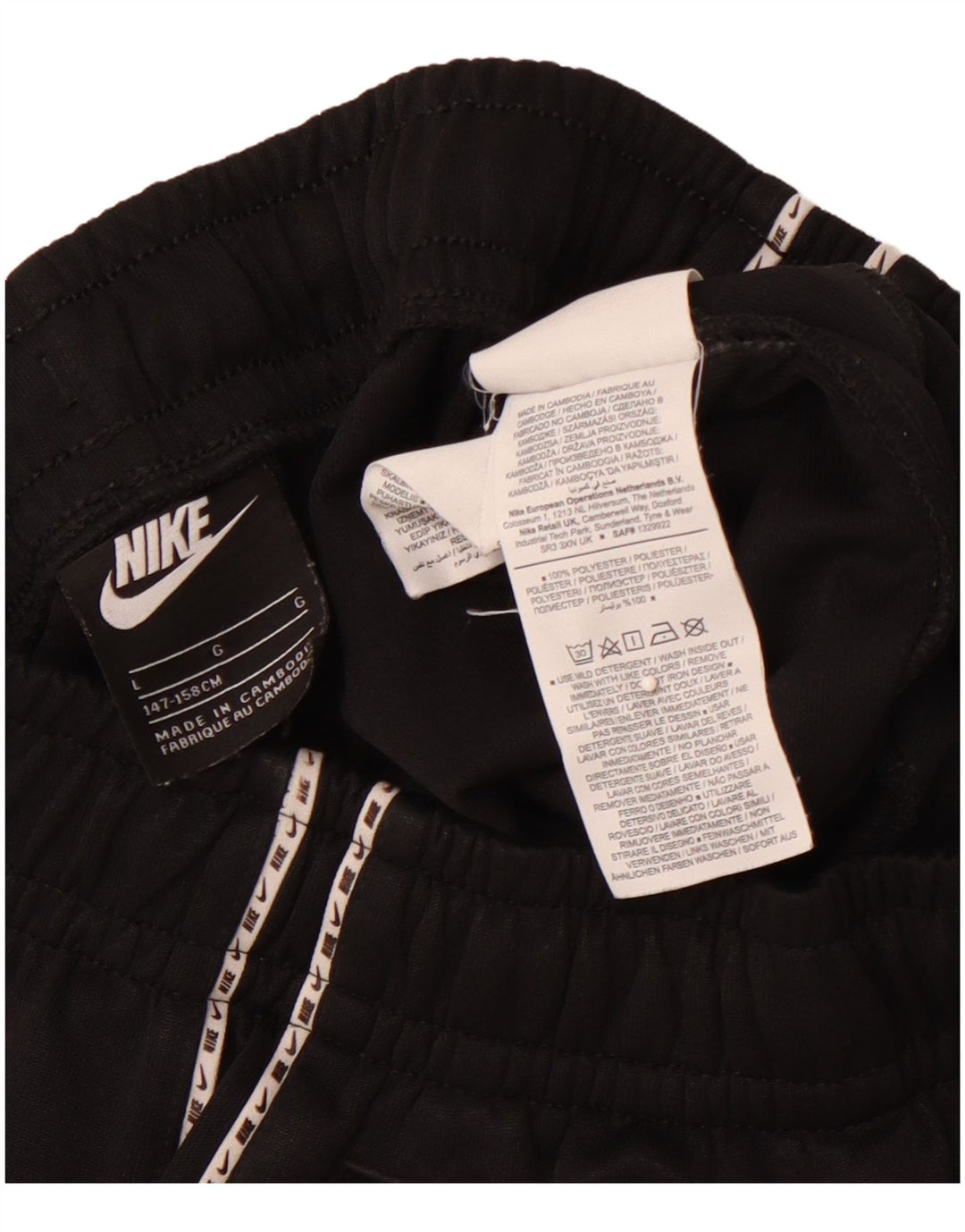 Спортивные шорты NIKE для мальчиков с графикой, 12–13 лет, большие черные, полиэстер