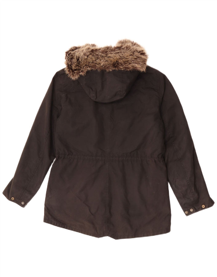 Женская куртка Barbour из вощеного хлопка с капюшоном UK 12, средний черный