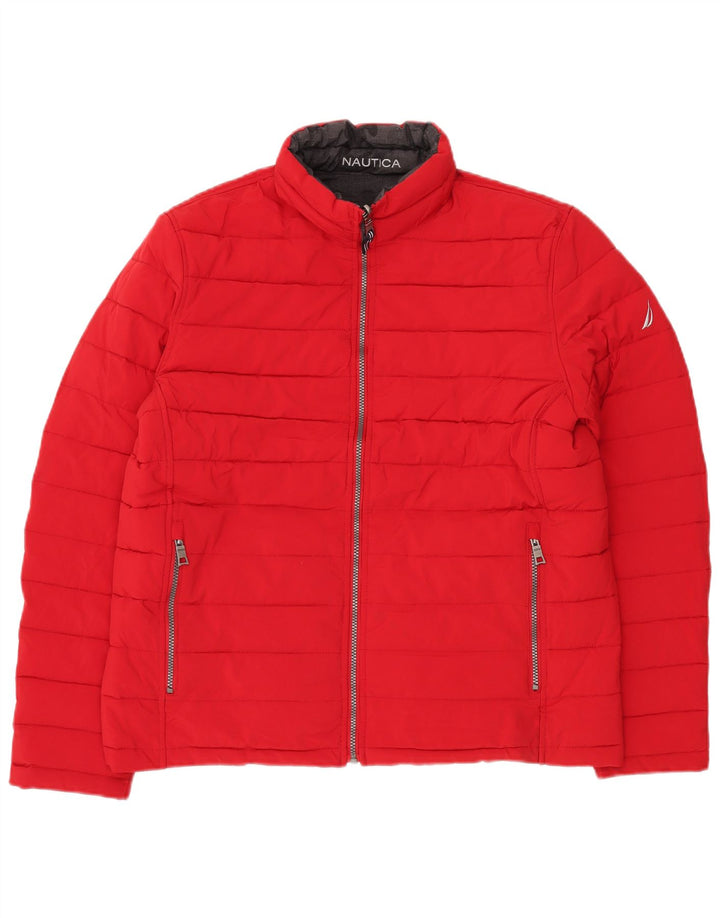 Мужская двусторонняя стеганая куртка NAUTICA UK 40, большая, черная, камуфляжная