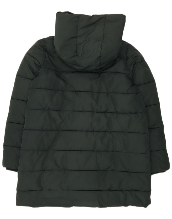 Женское стеганое пальто с капюшоном Hobbs UK 14, большой зеленый полиэстер