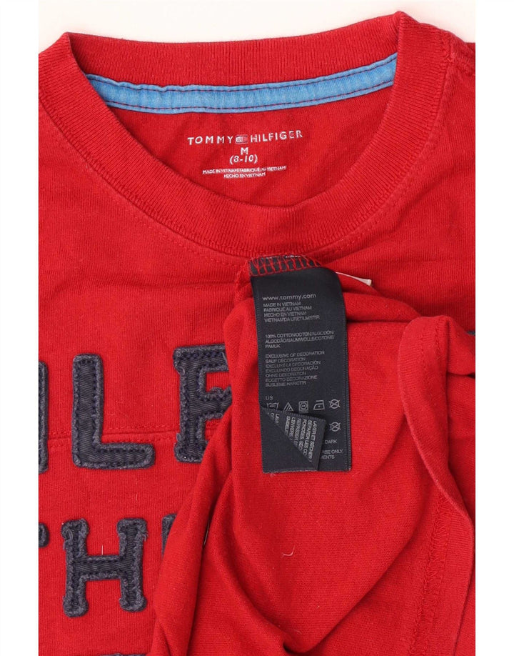 Tommy Hilfiger Топ с рисунком для мальчиков, длинный рукав, 8–9 лет, средний красный