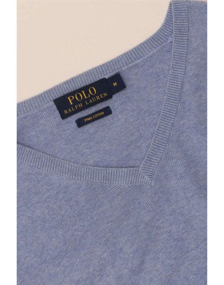 Мужской джемпер с v-образным вырезом Polo Ralph Lauren, средний синий
