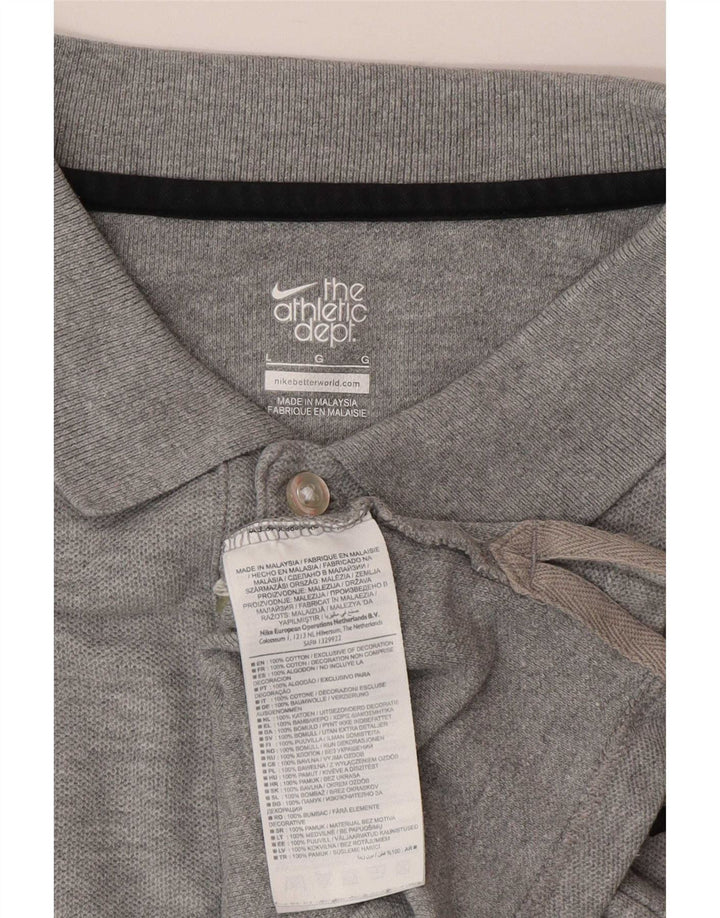 Мужская рубашка-поло Nike, большая серая, хлопок