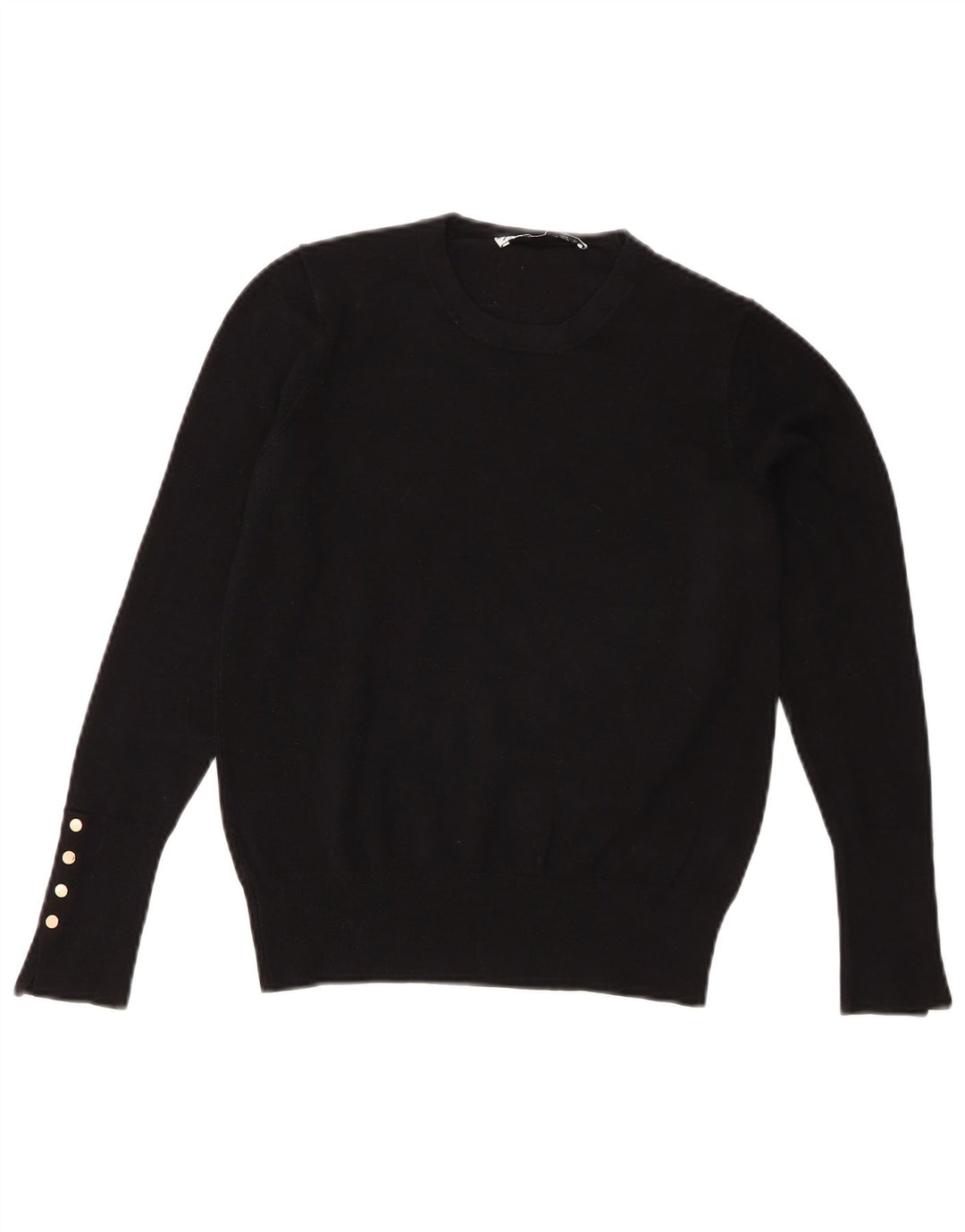 Женский джемпер с круглым вырезом Zara UK 12, средний черный