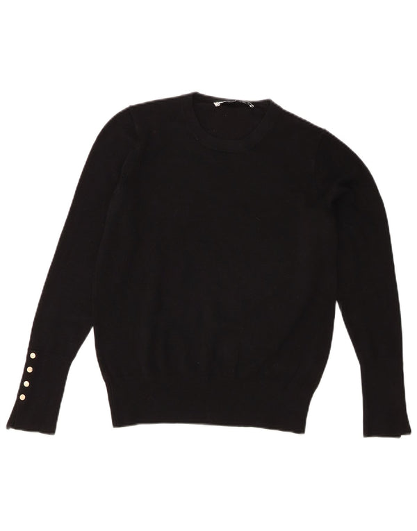 Женский джемпер с круглым вырезом Zara UK 12, средний черный