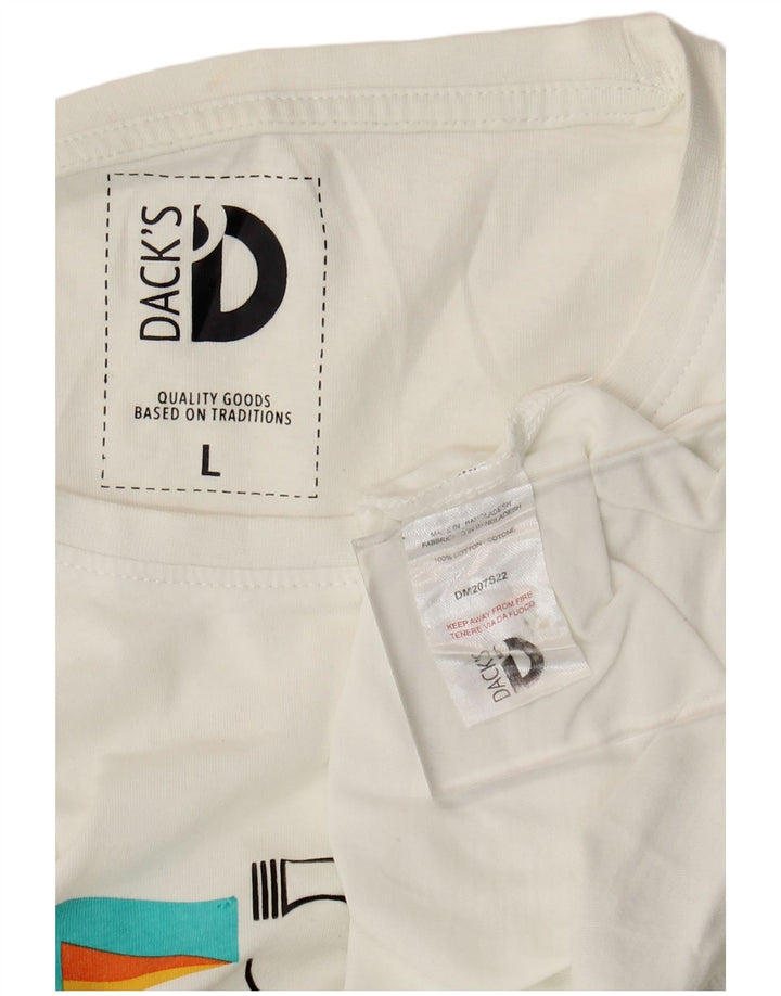 Мужская футболка с рисунком Dack's, большой белый хлопковый топ