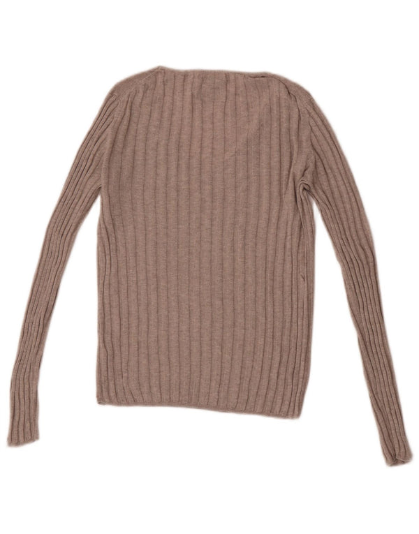 Женский джемпер с v-образным вырезом Massimo Dutti UK 6 XS Бежевый