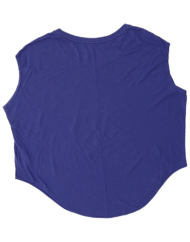 NIKE Womens Oversized Graphic Vest Top UK 18 XL Blue Cotton