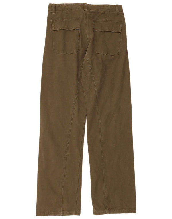 Винтажные мужские прямые брюки IT 48 Medium W32 L34 Хаки в полоску, хлопок