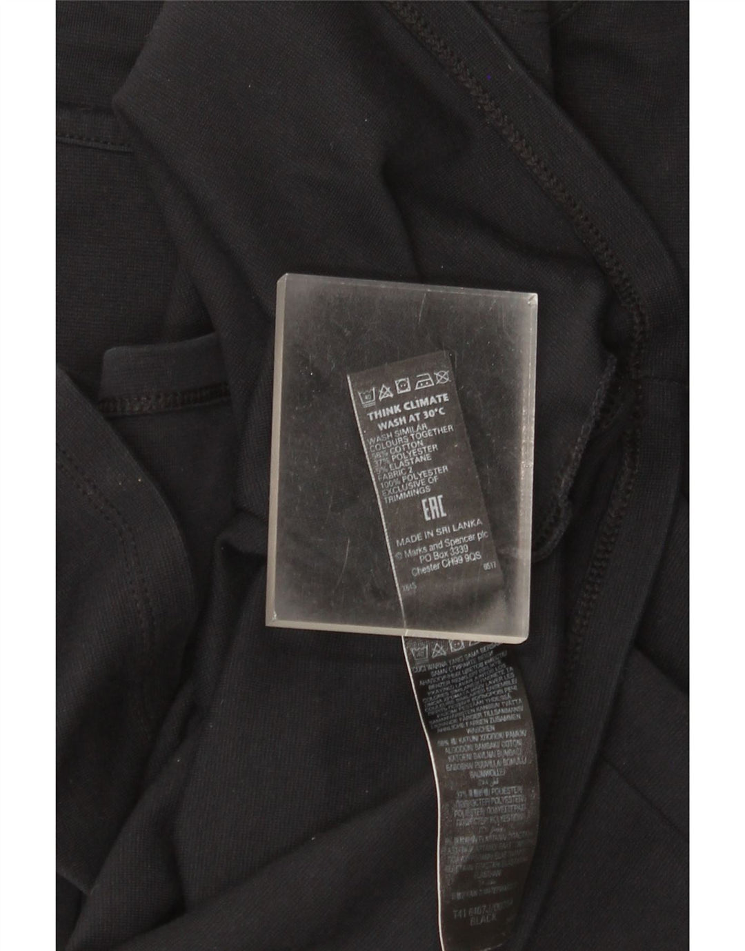 Женская туника с рукавом 3/4 Marks & Spencer UK 12, средний черный хлопок