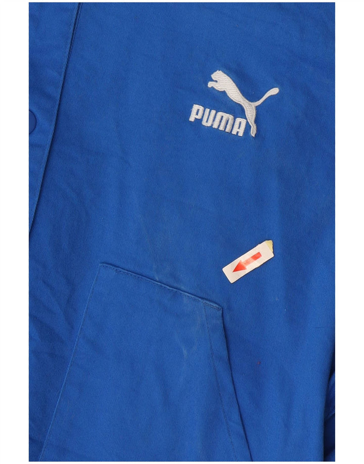 Женская укороченная куртка-бомбер PUMA UK 14, хлопок среднего синего цвета