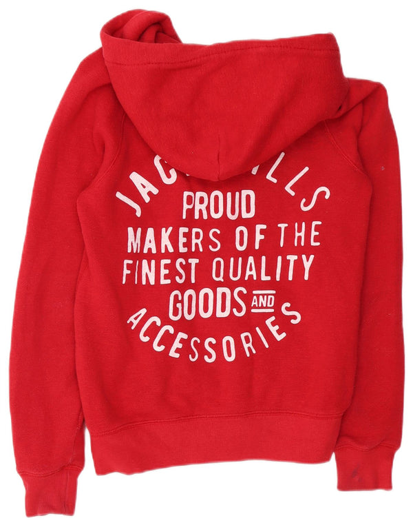 Женский свитер с капюшоном и молнией с графическим рисунком Jack Wills, маленький красный хлопок, Великобритания, 10 шт.