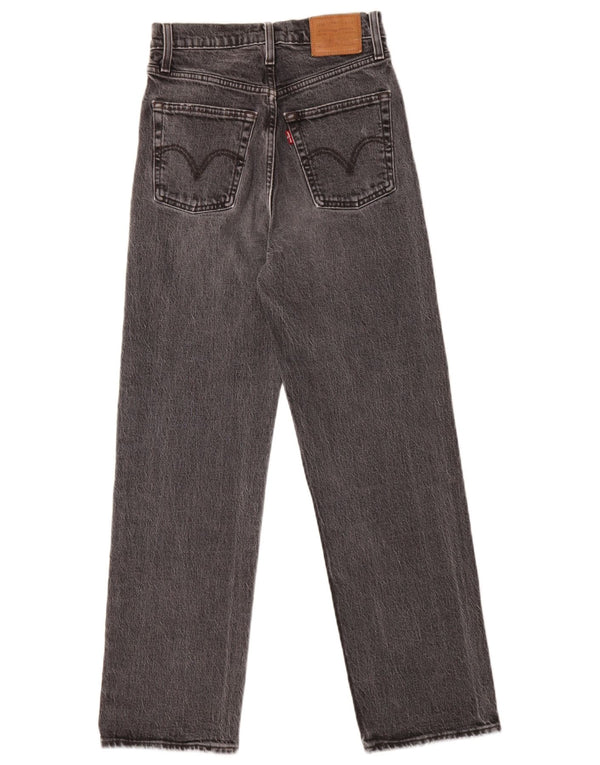 Женские прямые джинсы Levi's Ribcage W25 L27, серый хлопок