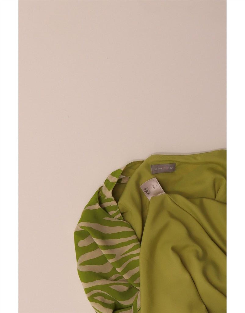 PER UNA Womens Sleeveless A-Line Dress UK 12 Medium  Green Animal Print Vintage Per Una and Second-Hand Per Una from Messina Hembry 