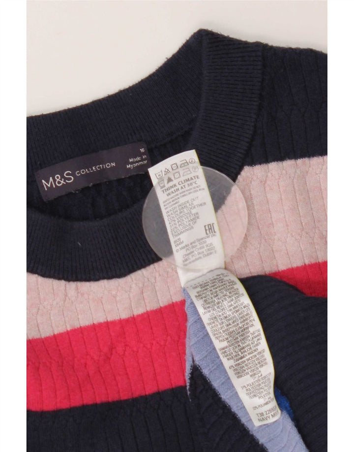 Женский джемпер с круглым вырезом Marks & Spencer, Великобритания, 16, большой, разноцветный