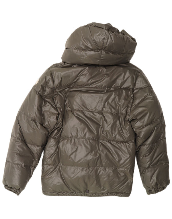 Moncler Мужская стеганая куртка с капюшоном, размер 0 XS, хаки, полиамид