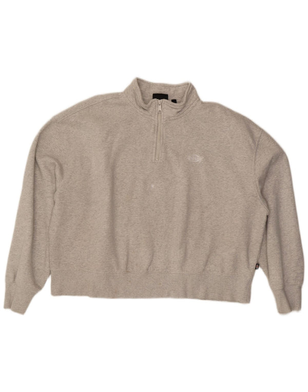 DICKIES Женский свободный свитер с воротником на молнии, джемпер, Великобритания, 18 XL, серый хлопок