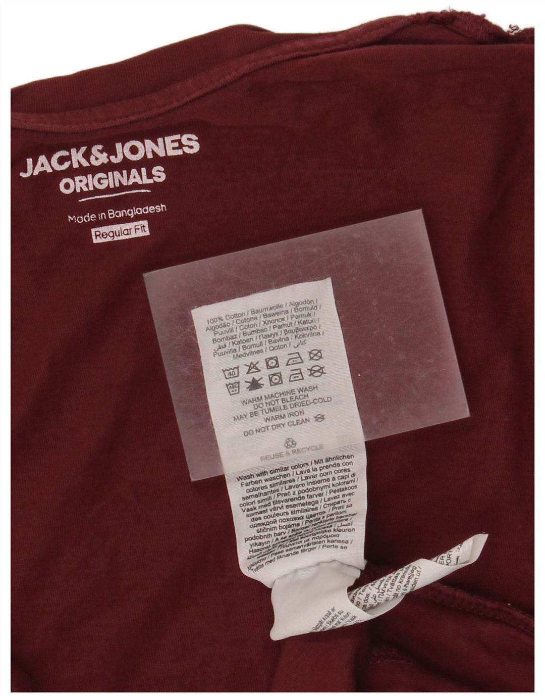 Мужская футболка с рисунком Jack & Jones стандартного кроя, маленький темно-бордовый хлопок, хлопок