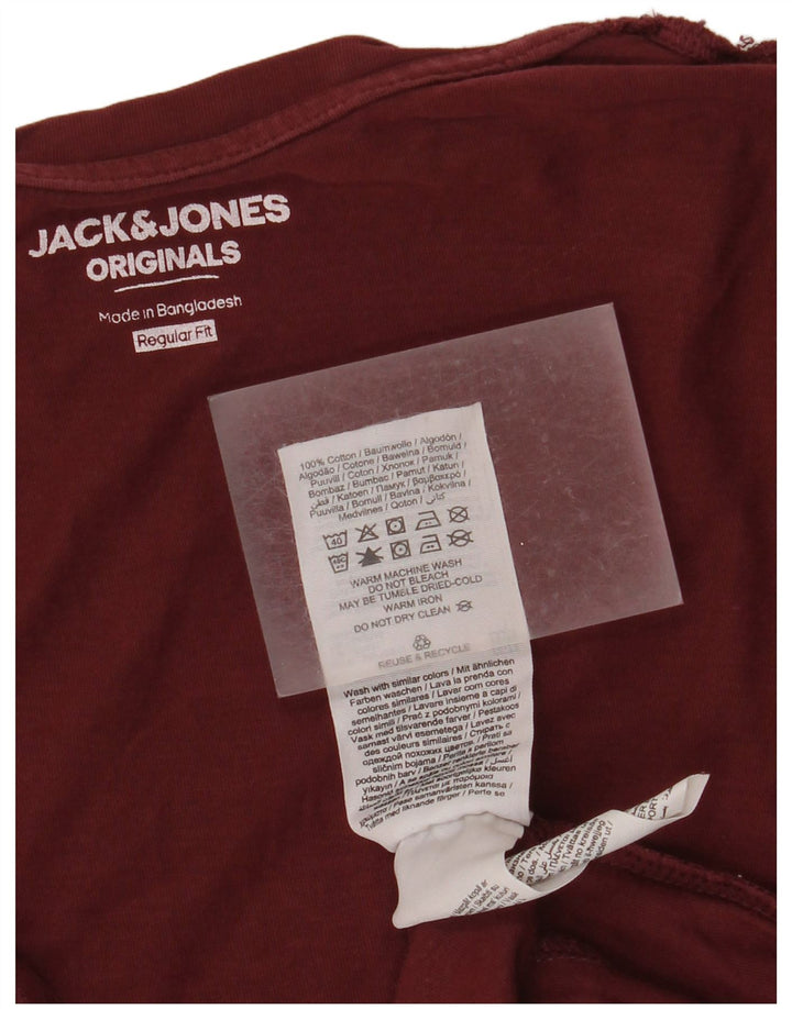 Мужская футболка с рисунком Jack & Jones стандартного кроя, маленький темно-бордовый хлопок, хлопок