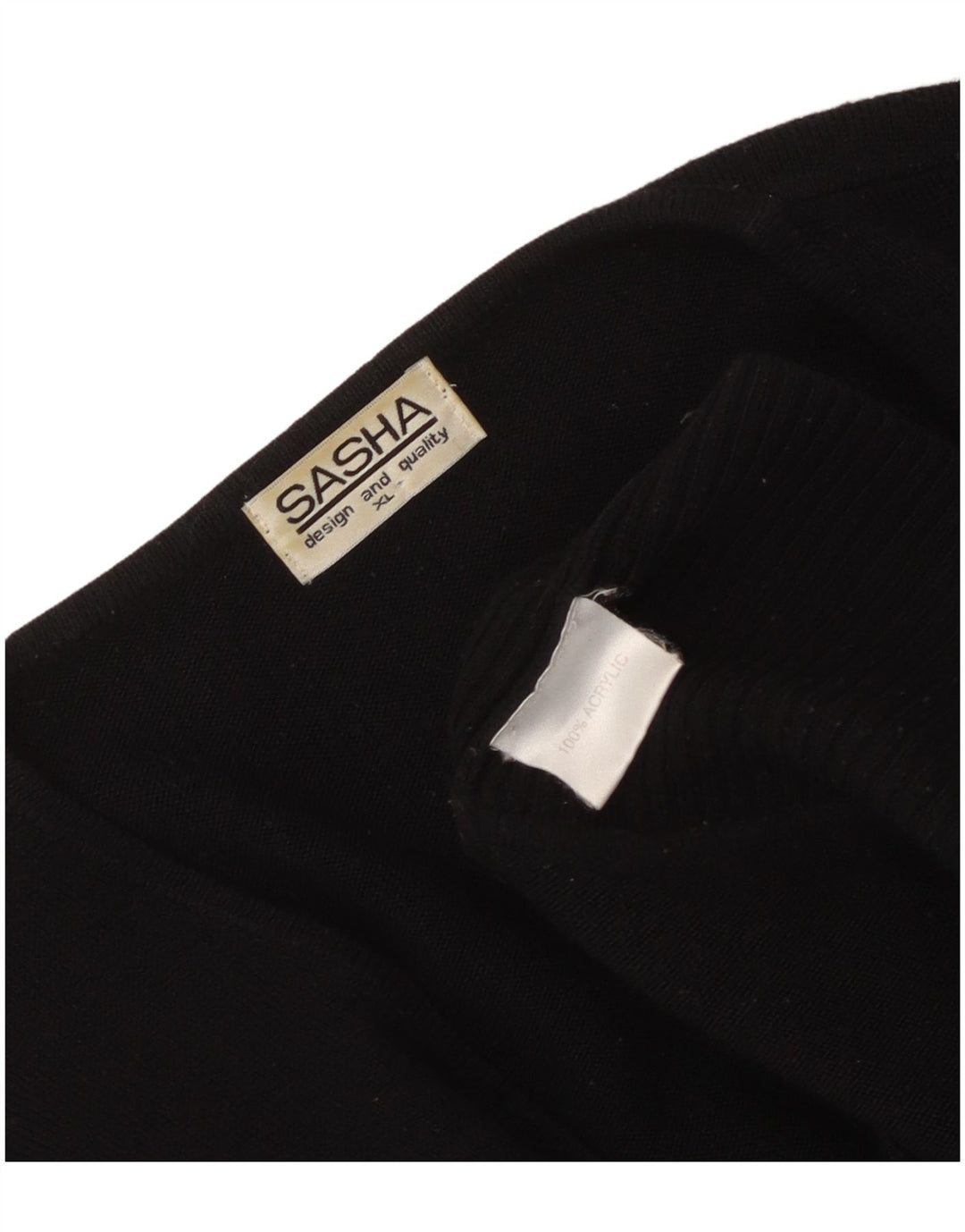 Женский джемпер с v-образным вырезом Sasha UK 18 XL, черный акрил