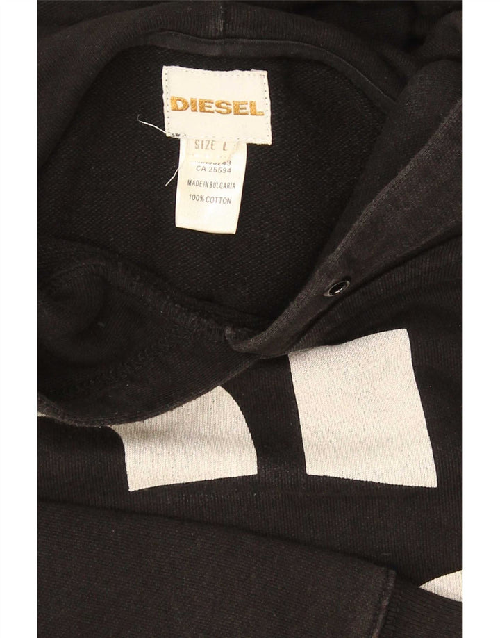 Мужской джемпер с капюшоном Diesel, большой черный, хлопковый