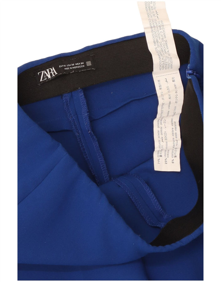 Женские повседневные брюки Zara Bootcut XS W24 L26 синие из полиэстера