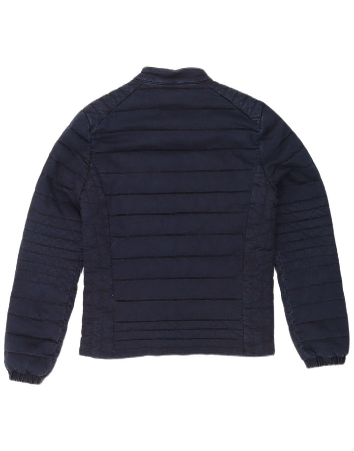 Мужская стеганая куртка Guess UK 40, большая, темно-синяя, хлопок