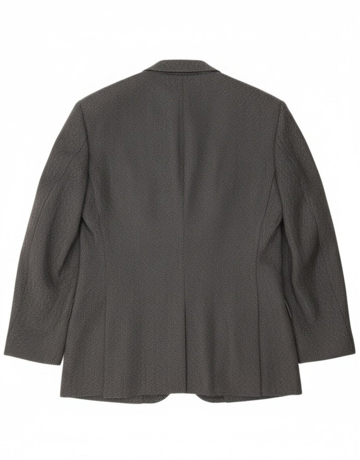 VINTAGE Mens 2 Button Blazer Jacket UK 42 XL Grey Herringbone
