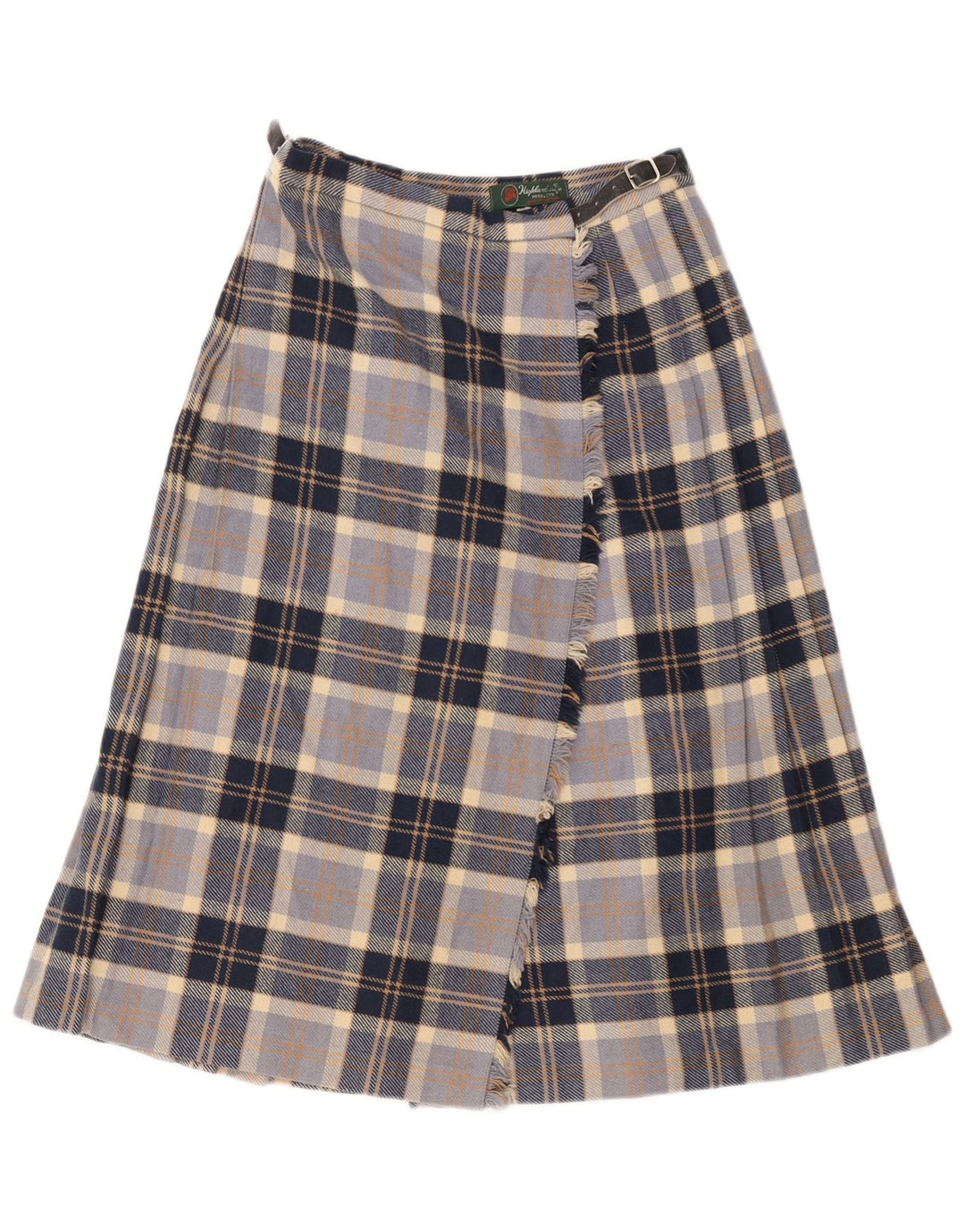 Женская юбка Highland с запахом EU 38 Medium W28 Темно-синяя клетчатая шерсть