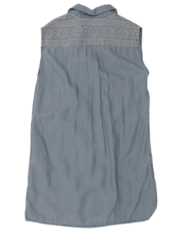 Женское платье-палатка без рукавов PEPE Jeans UK 10, маленькое синее из лиоцелла Fair Isle