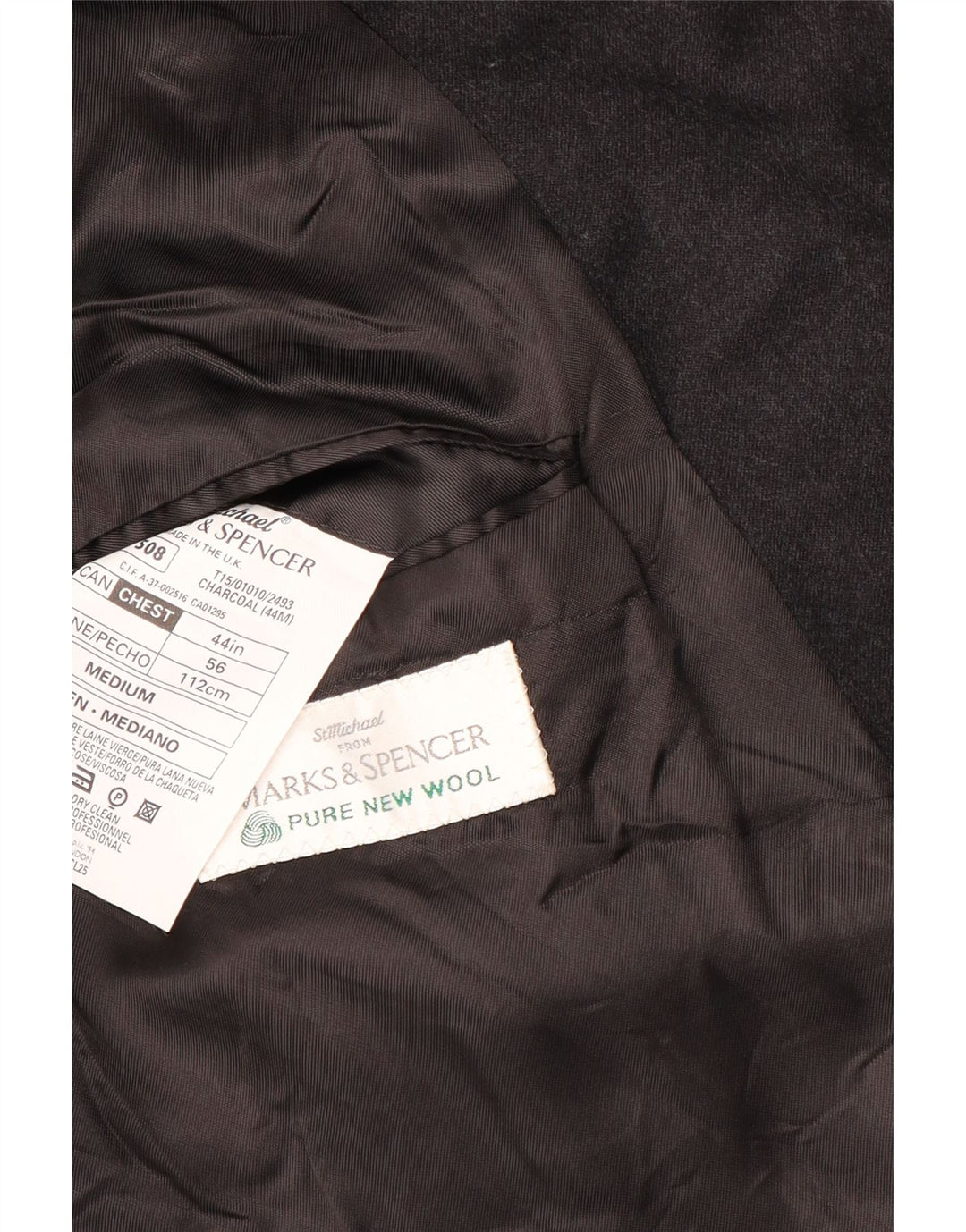 Мужской двубортный пиджак Marks & Spencer UK 44 XL, новый шерстяной серый цвет