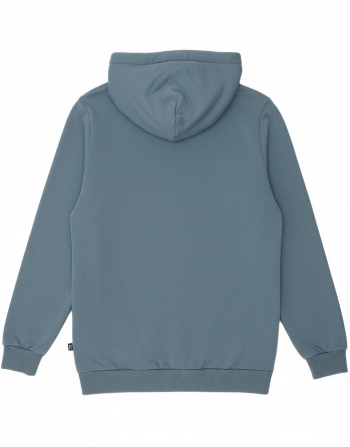 PUMA Mens Graphic Hoodie Jumper Small Blue Cotton