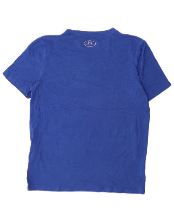 Свободная футболка UNDER ARMOR для девочек, топ 11–12 лет, большой синий хлопок