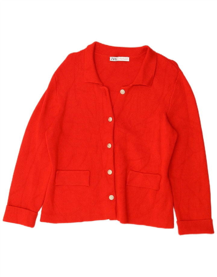 Женский кардиган Zara UK 16, большой красный вискоза