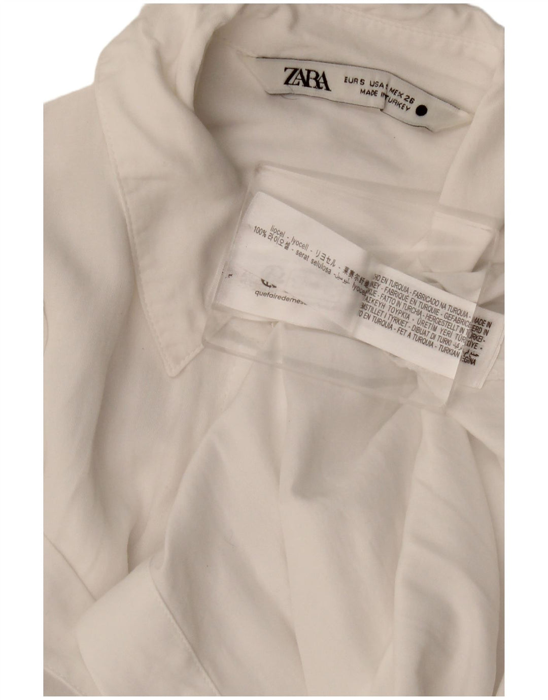 Женская рубашка Zara UK 10, маленькая, белая, лиоцелл