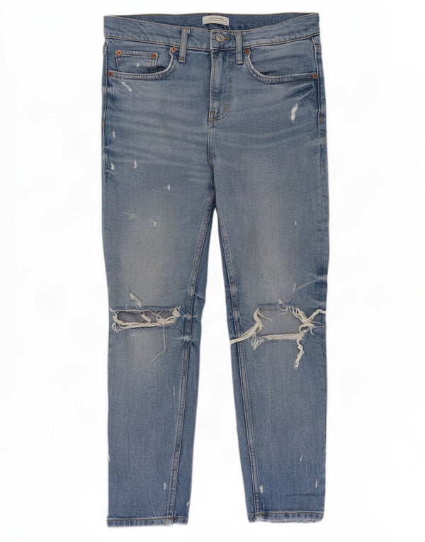 Женские потертые узкие джинсы Zara EU 34 2XS W24 L27 синие