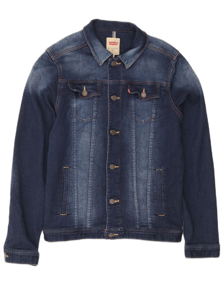 Джинсовая куртка Levi's для мальчиков 15-16 лет, синяя, хлопок