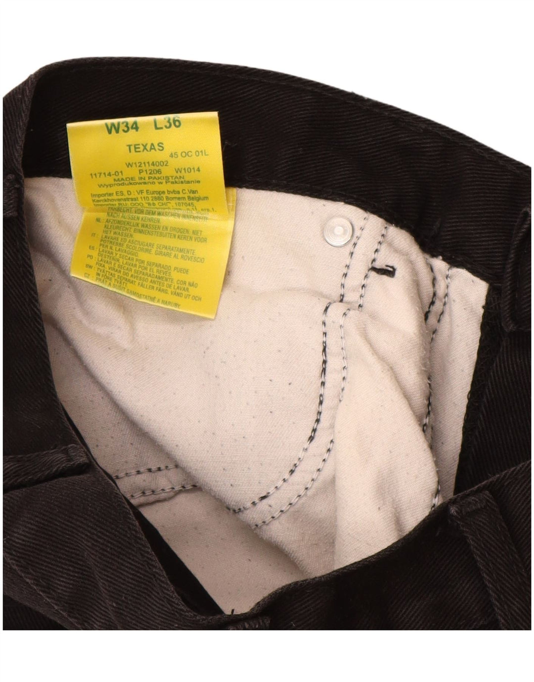 Мужские прямые джинсы WRANGLER Texas W34 L32, черный хлопок