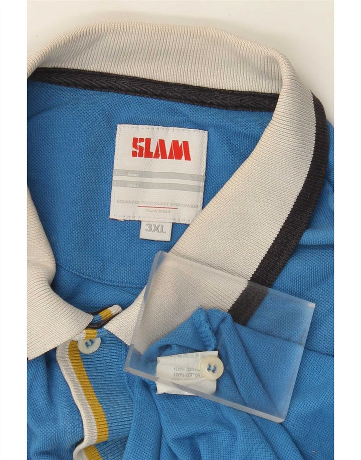 Мужская рубашка поло Slam 3XL, синяя, хлопок