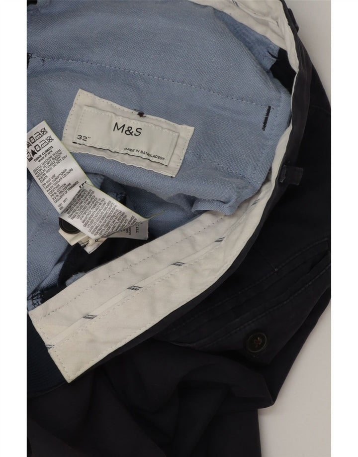 Мужские шорты чинос Marks & Spencer W32 среднего размера, темно-синие, хлопок