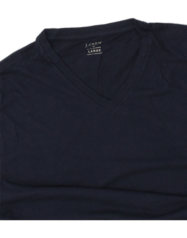 J. CREW Mens Slim T-Shirt Top Large Navy Blue Vintage J. Crew and Second-Hand J. Crew from Messina Hembry 
