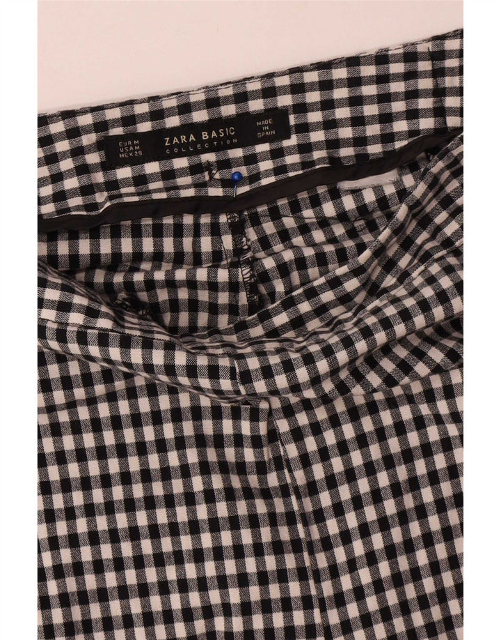 Женские узкие брюки чинос Zara Medium W28 L28, черные в мелкую клетку