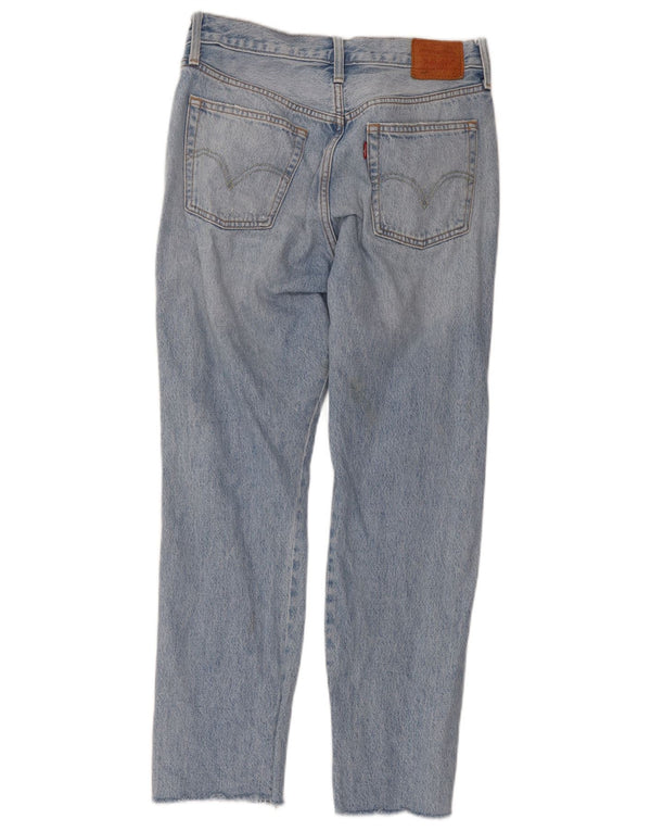 Женские потертые прямые джинсы Levi's 501 W29 L28, синий хлопок
