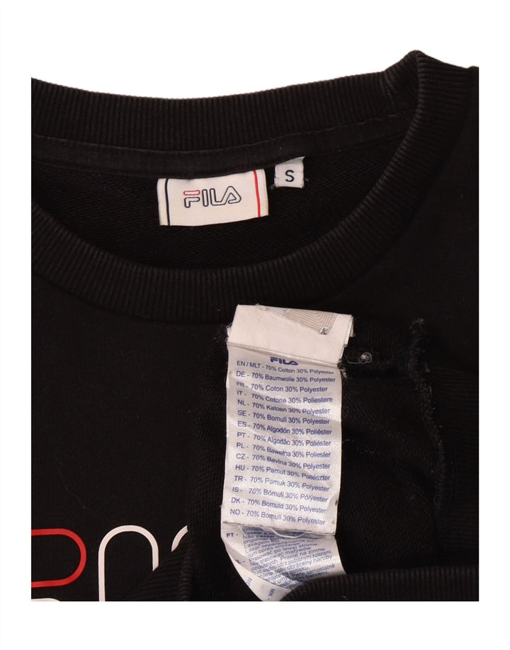 Мужской свитшот с рисунком Fila, маленький черный хлопковый джемпер
