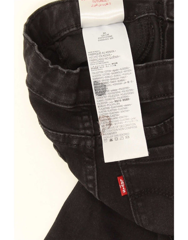 Джинсы-джеггинсы Levi's для девочек 7–8 лет W20 L22, черный хлопок