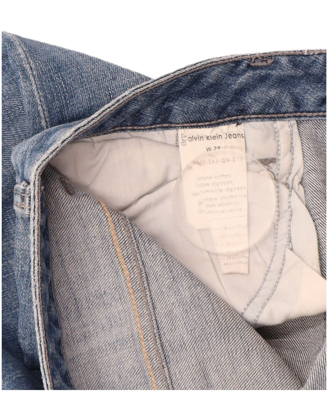 Женские потертые узкие джинсы Calvin Klein W29 L34, синий хлопок