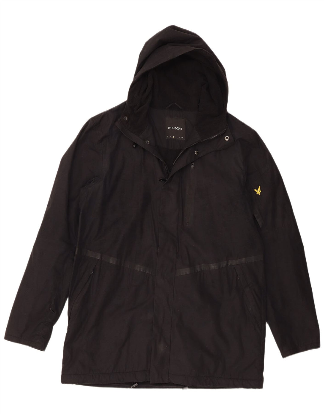 Мужская ветровка с капюшоном Lyle & Scott UK 38, средний черный полиэстер