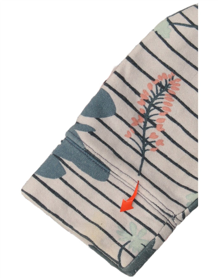 JOULES Женский свитер с воротником на пуговицах, джемпер UK 10, маленький белый с цветочным принтом